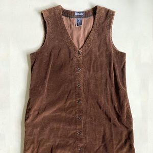 Vintage Lands End brown corduroy dress